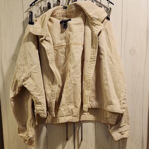 Forever 21 Cream Ribbed Jacket